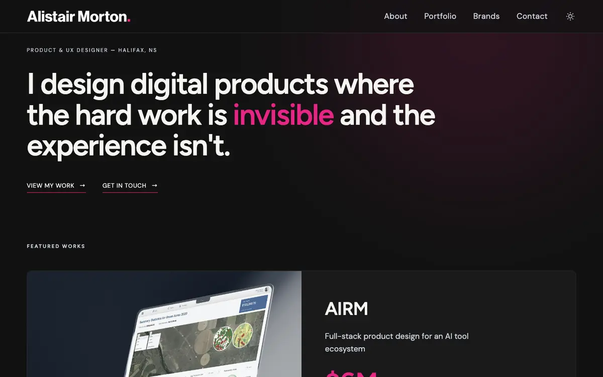 Portfolio site of Alistair Morton