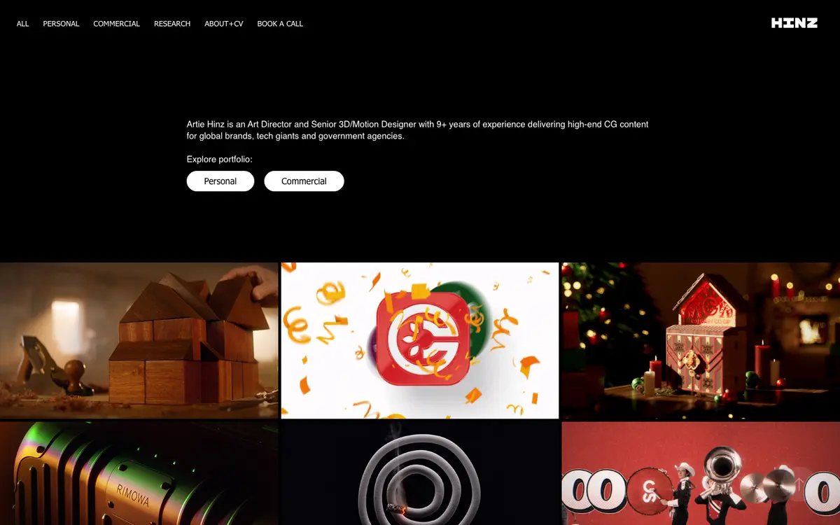 Portfolio site of Artie Hinz