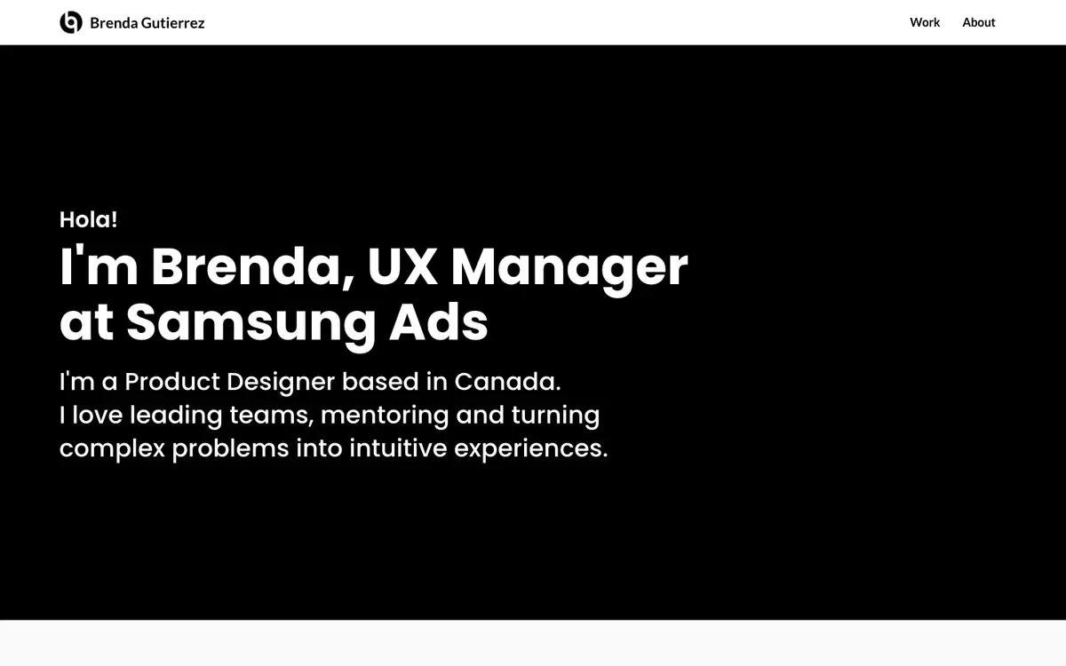 Portfolio site of Brenda Gutierrez