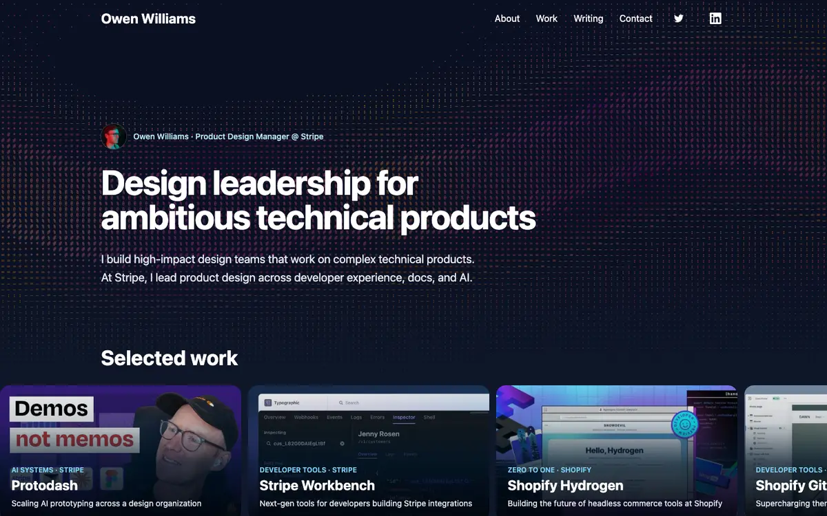 Portfolio site of Owen Williams