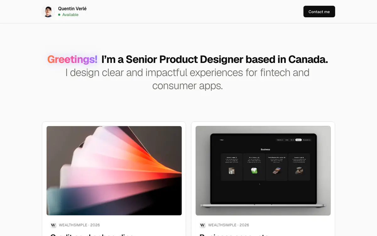 Portfolio site of Quentin Verlé