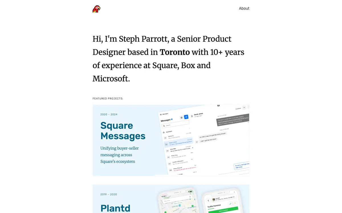 Portfolio site of Steph Parrott