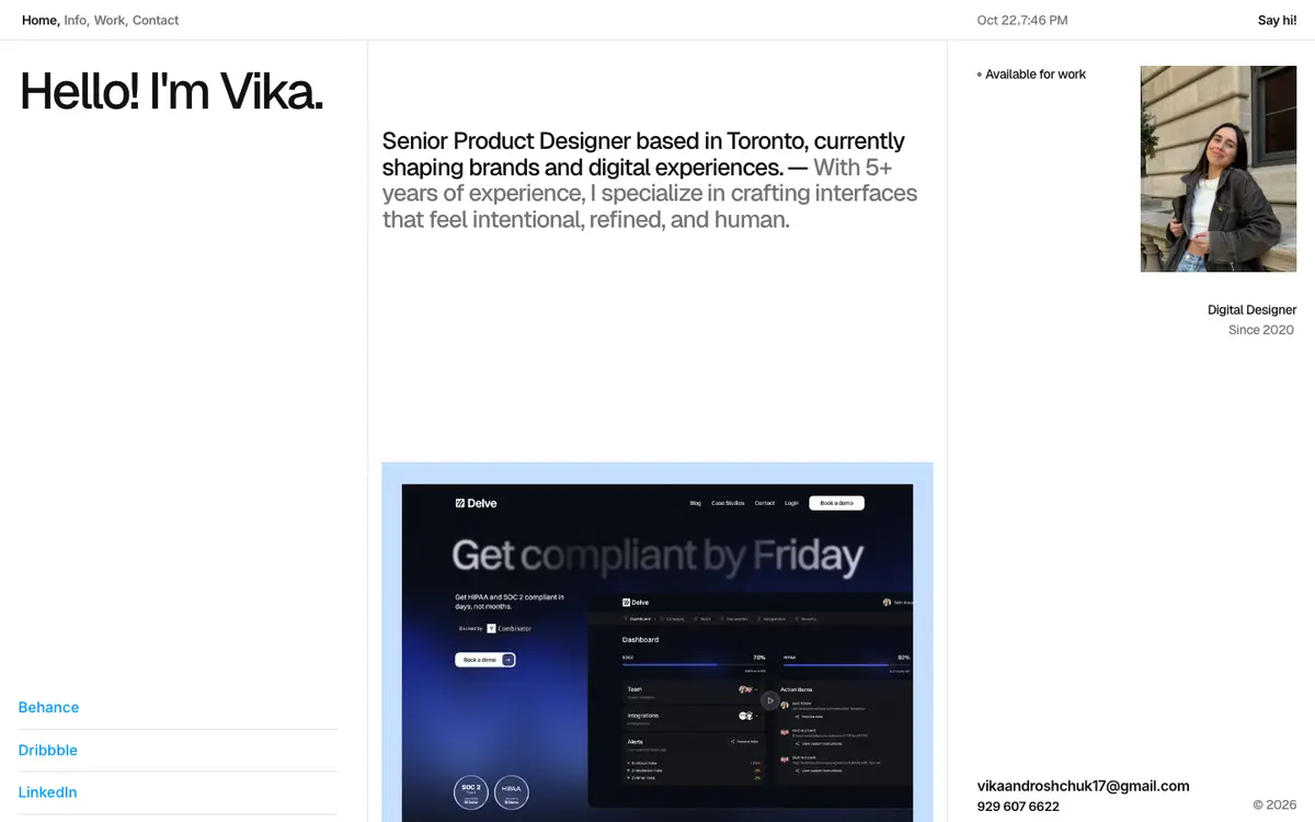 Portfolio site of Viktoriia Androshchuk